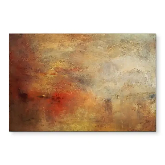 Wandbild Sonnenuntergang über einem See – Turner – Alu-Dibond