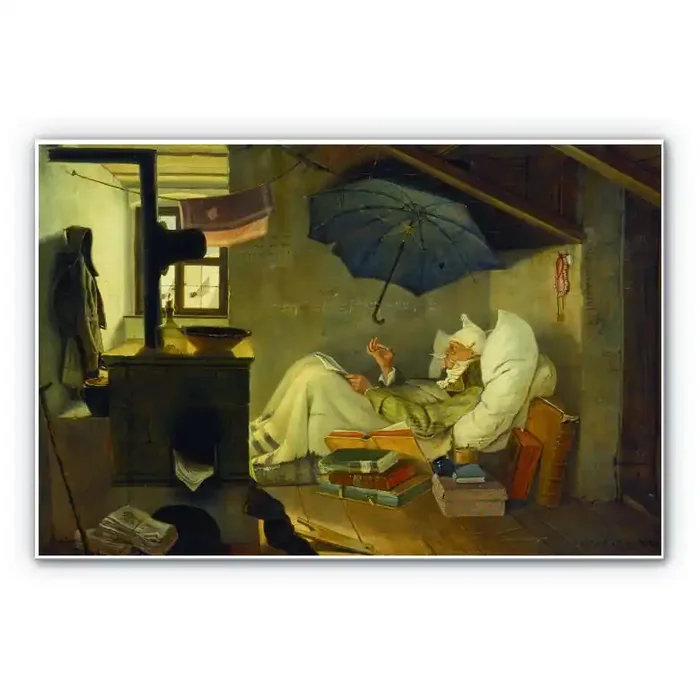 Wandbild Spitzweg – Der arme Poet