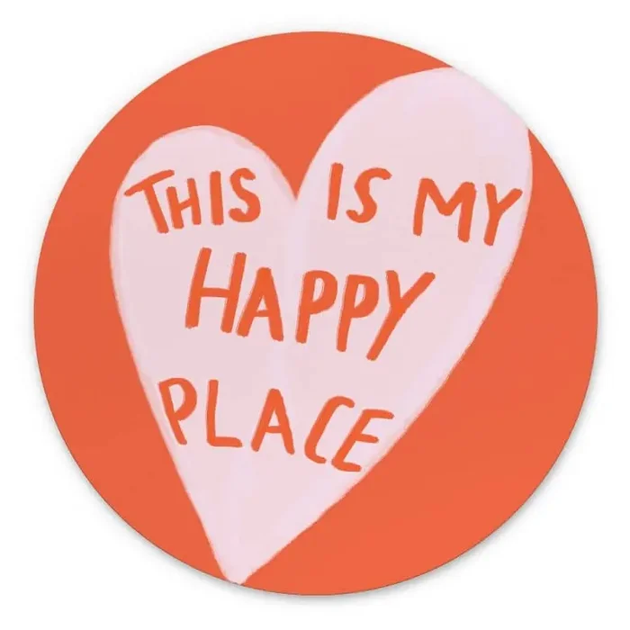 Wandbild This is my happy place mit Herz – Fritsch – Alu-Dibond Rund