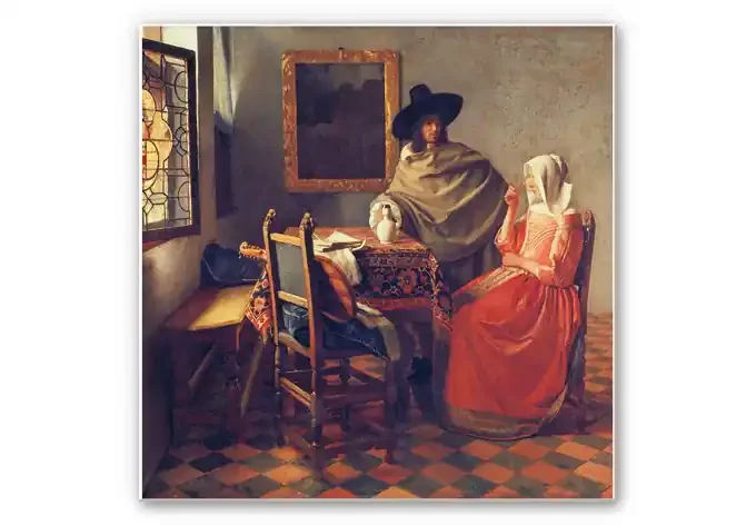 Wandbild Vermeer – Das Glas Wein