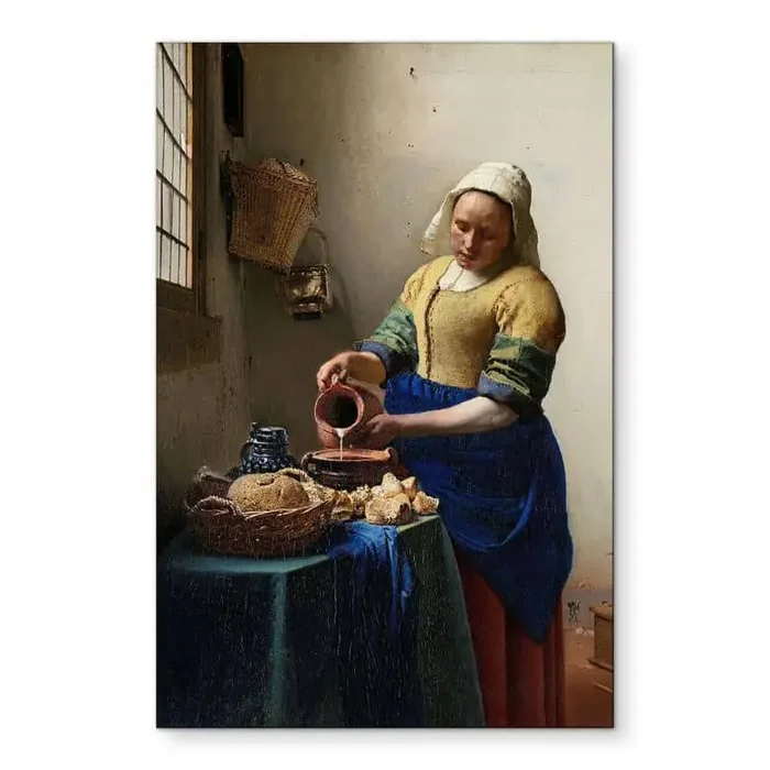 Wandbild Vermeer – Das Mädchen mit dem Milchkrug – Alu-Dibond