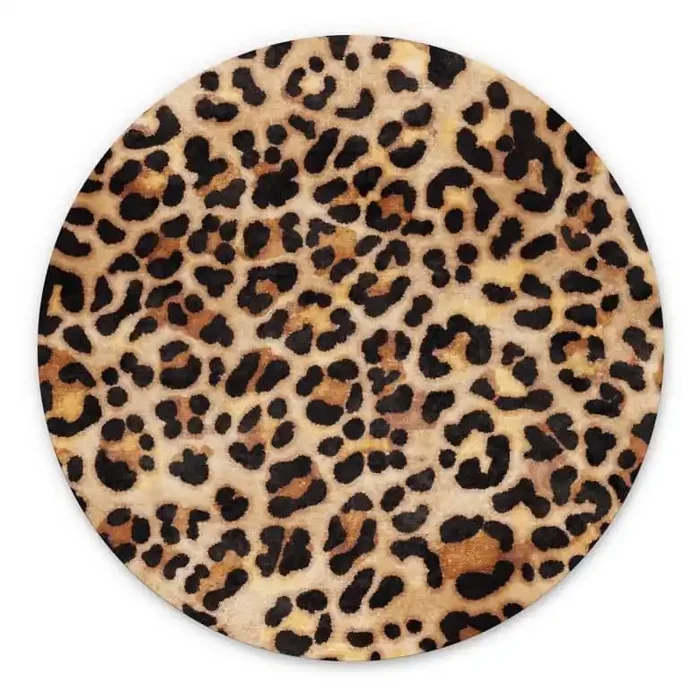 Wandbild Wilder Leopard – Animal Print – Tunaboylu – Alu-Dibond Rund