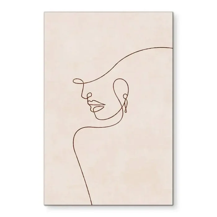 Wandbild Zarte Konturen einer Frau – Line Art – Tunaboylu – Alu-Dibond