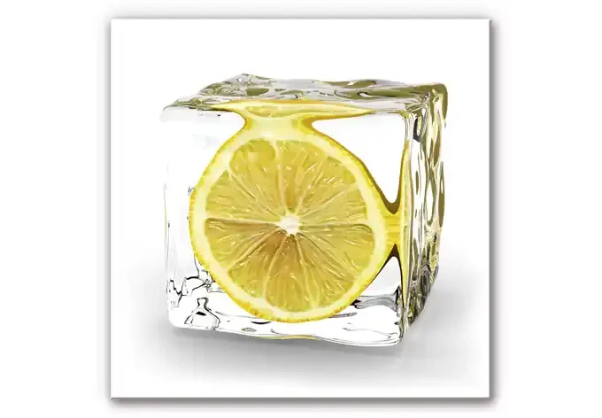 Wandbild Zitroneneiswürfel