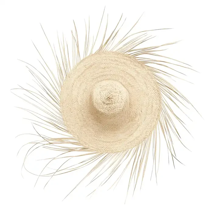 Wanddeko Tijuana Boho Deko aus Palmenblatt Natur Ø 110 cm Handarbeit