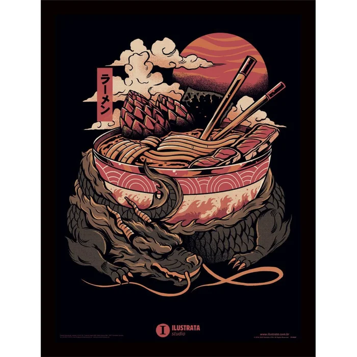 Wanddekoration Pyramid Dragons Ramen [Größe 33×1,5×43 cm]