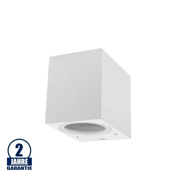 Wandleuchte mit GU10 Fassung 1-fach Quader Weiß IP54