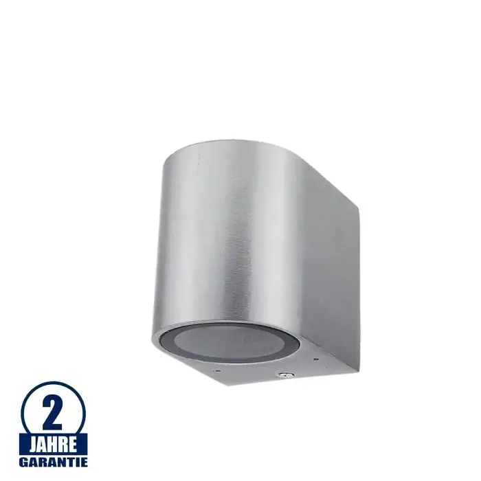 Wandleuchte mit GU10 Fassung 1-fach Zylinder Edelstahl IP44