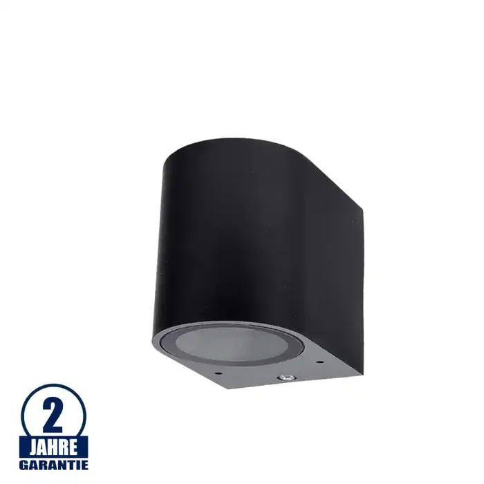 Wandleuchte mit GU10 Fassung 1-fach Zylinder Schwarz IP54