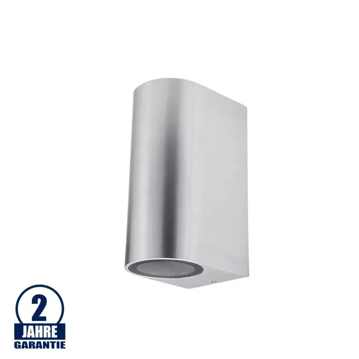 Wandleuchte mit GU10 Fassung 2-fach Zylinder Edelstahl IP54