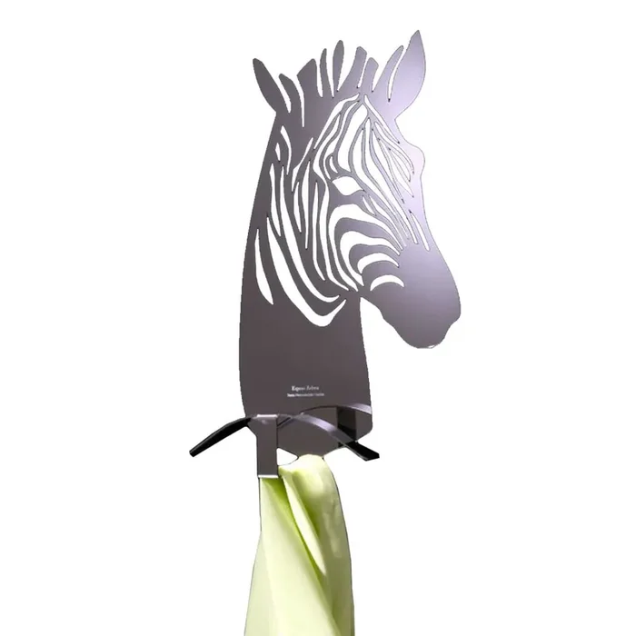 Wandmontierter Kleiderbügel CACCIA GROSSA Zebra von Lettera G – Silber