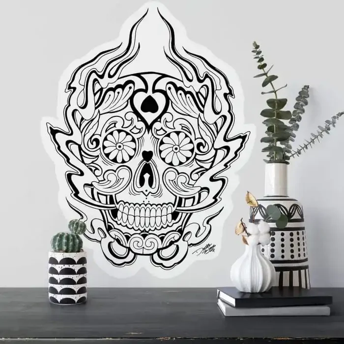 Wandtattoo Miami Ink Mexikanische Totenmaske 1