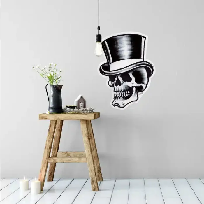 Wandtattoo Miami Ink Schädel mit Zylinder