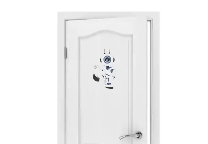 Wandtattoo Türspion Robot 02