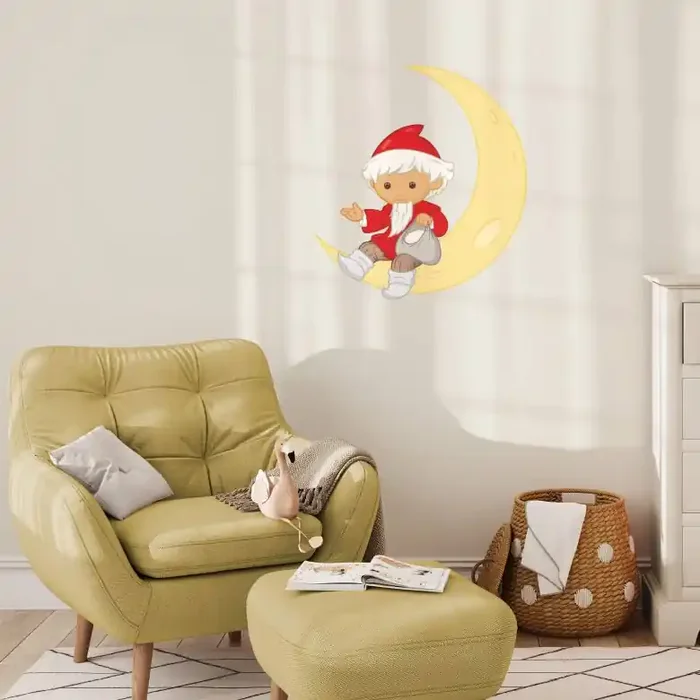 Wandtattoo Unser Sandmännchen – Unser Sandmann auf Halbmond
