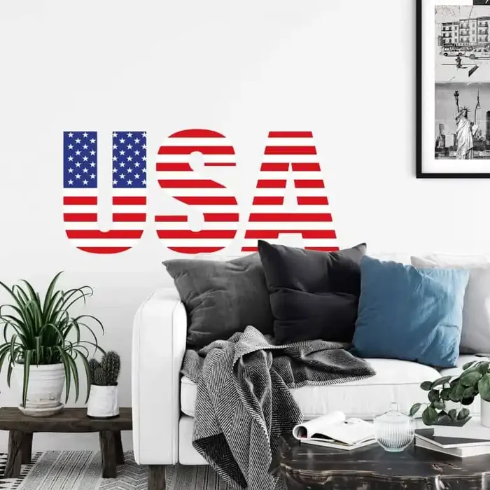 Wandtattoo USA Schriftzug