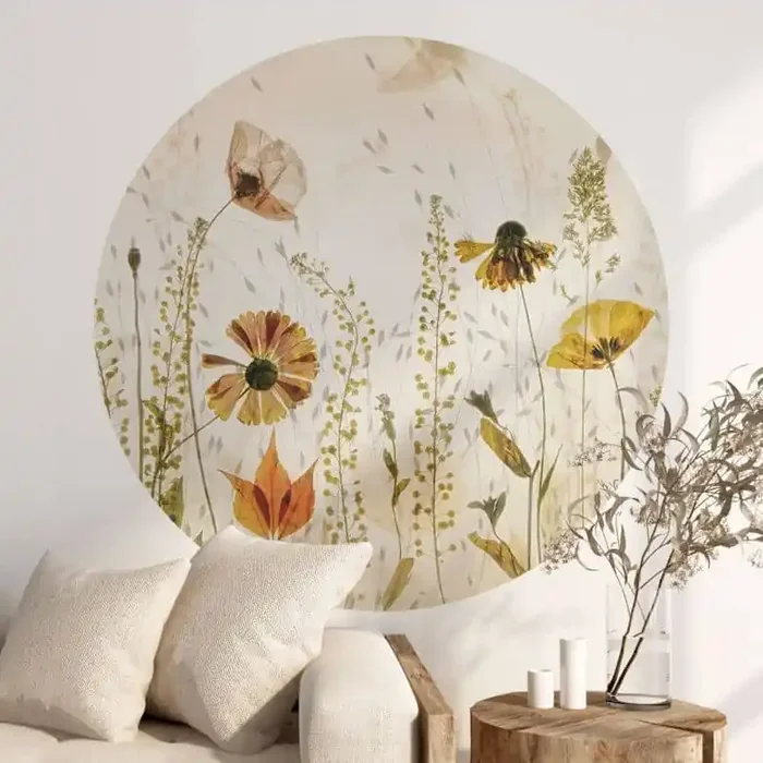 Wandtattoo Wilde Wiesenblumen im Sonnenlicht – Talen – Rund