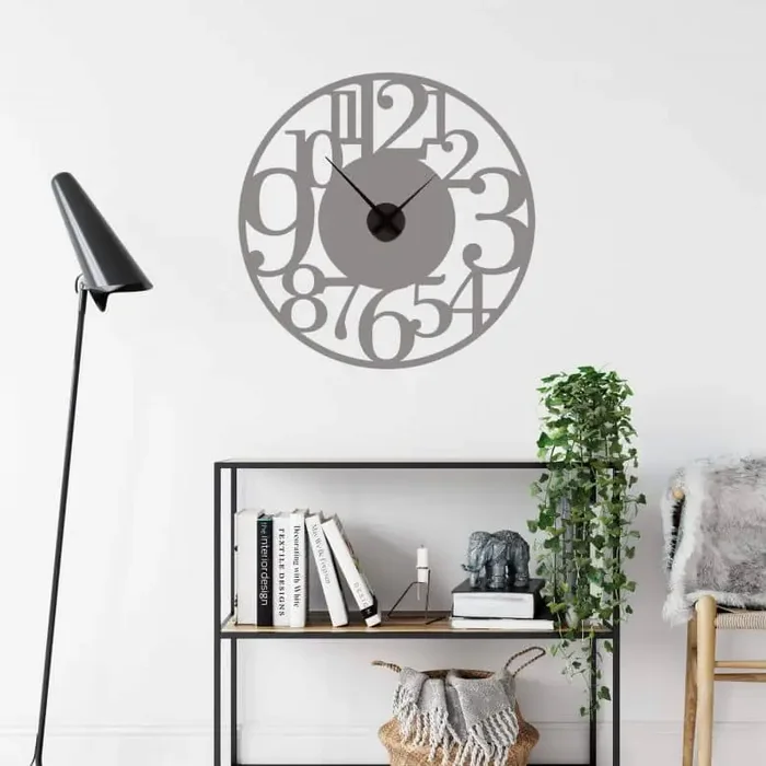 Wandtattoo XXL Modern + Wanduhr – 70×70 cm