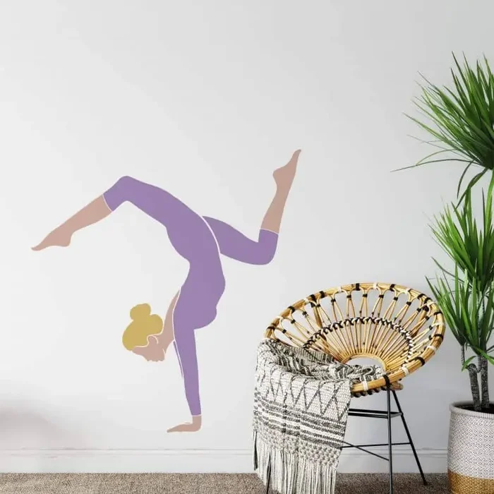 Wandtattoo Yoga Handstand