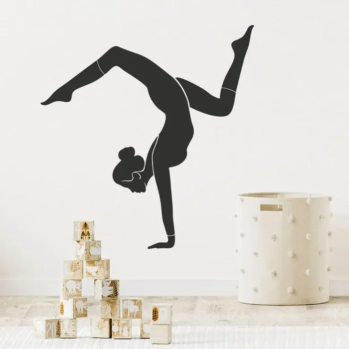 Wandtattoo Yoga Handstand Silhouette einfarbig