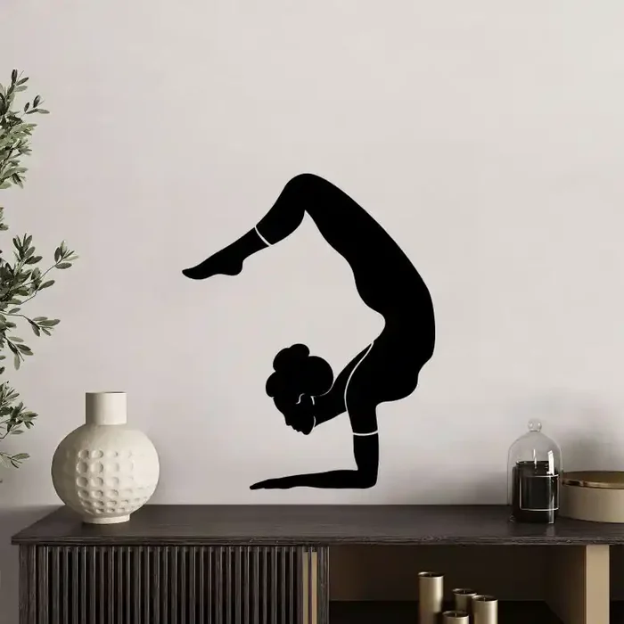 Wandtattoo Yoga Skorpion Silhouette einfarbig