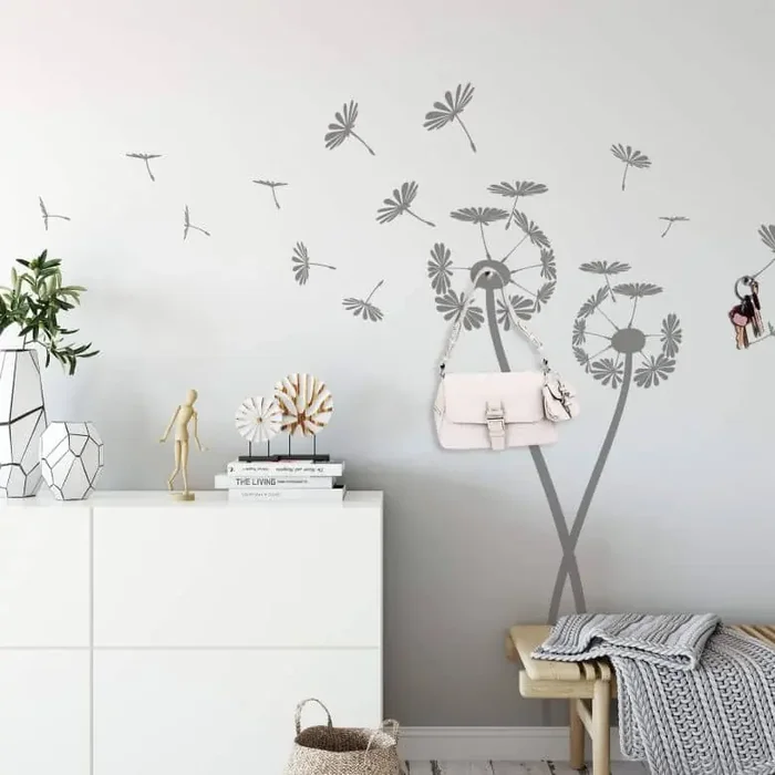 Wandtattoo Zwei Pusteblumen + 3 Haken