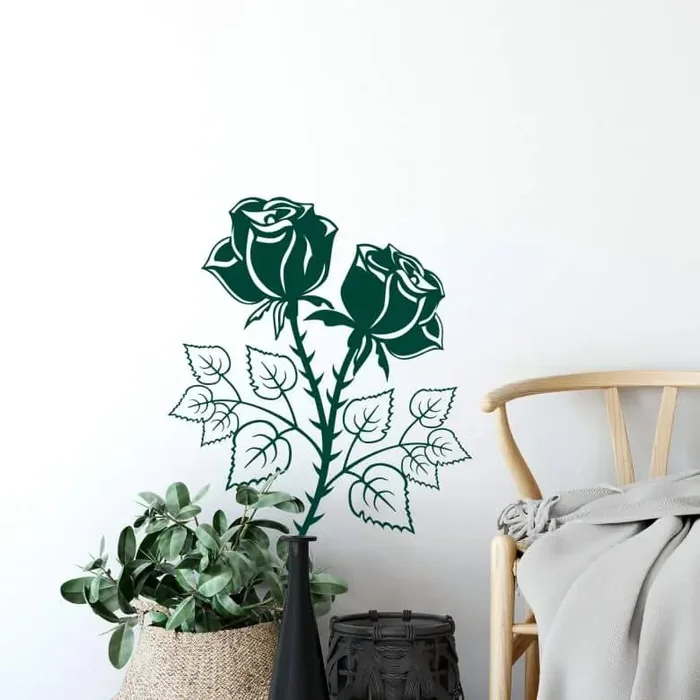 Wandtattoo Zwei Rosen