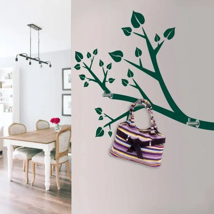 Wandtattoo Zweig + 3 Haken