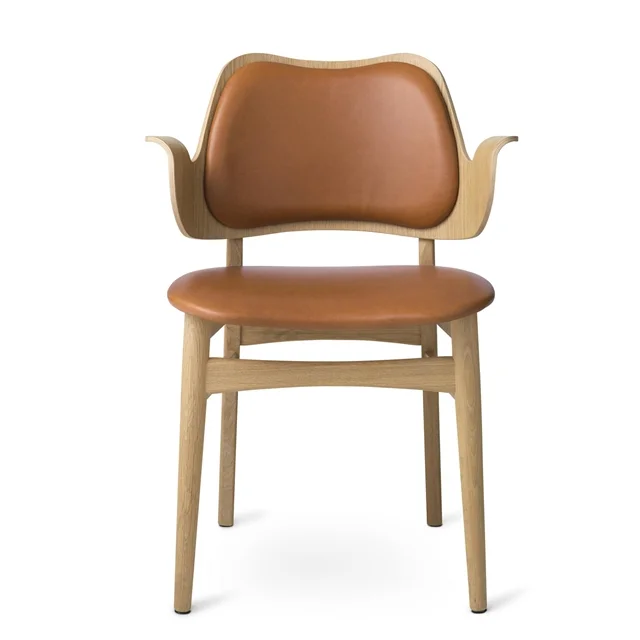 Warm Nordic Gesture Esszimmerstuhl mit Sitz- und Rückenpolsterung Weiß Geölte Eiche/Seide 0250