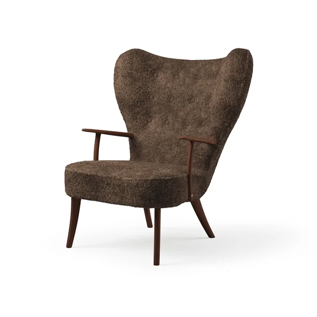 Warm Nordic Pragh Sessel Schaffell Drake/Geölter Walnuss