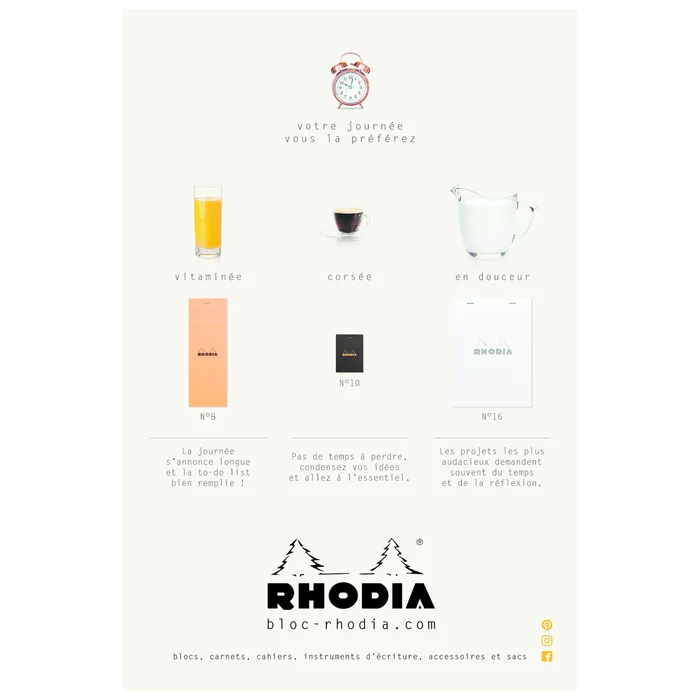 Wecker-Poster Rhodia FR [Größe 60×40 cm]