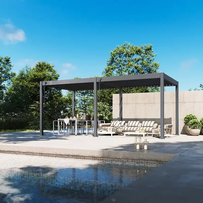 Weide Classic Pergola Aluminium freistehend 3 x 6 M Lamellendach anthrazit