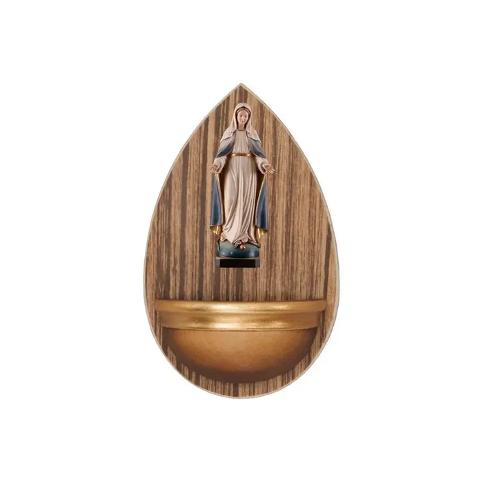 Weihwasserbecken Holz mit Gnadenspenderin