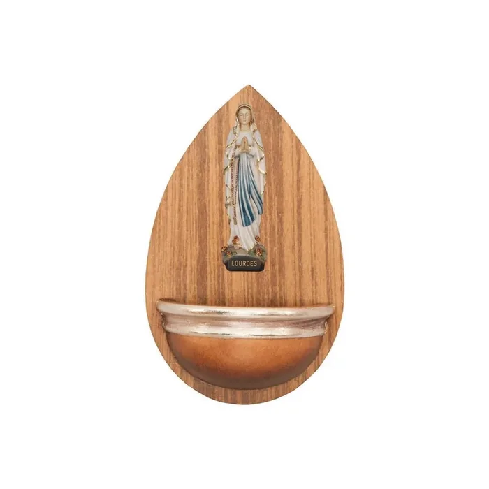 Weihwasserbecken Laminat mit Lourdes Madonna