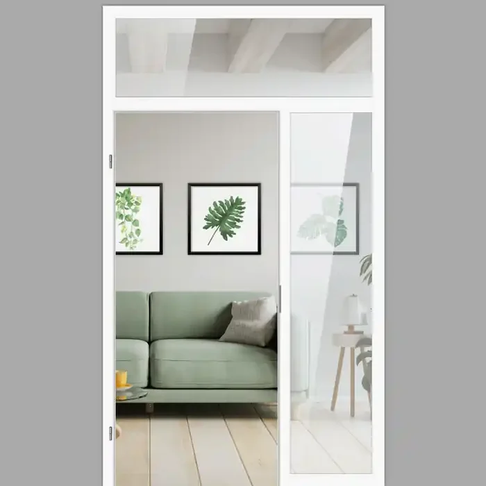 Windfangelement mit Seitenteil und Oberlicht für Zimmertüren DIN links – Blockrahmen / Typ 14