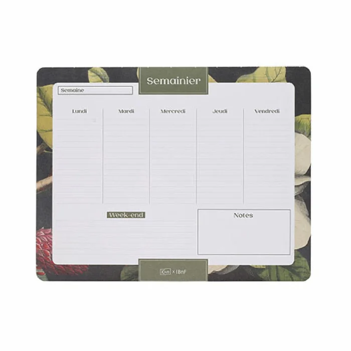 Wöchentlicher Terminkalender Kiub Bnf Voyage Fleur Blanche