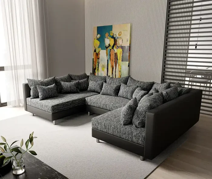 Wohnlandschaft Clovis Schwarz Modularsofa Modulsystem