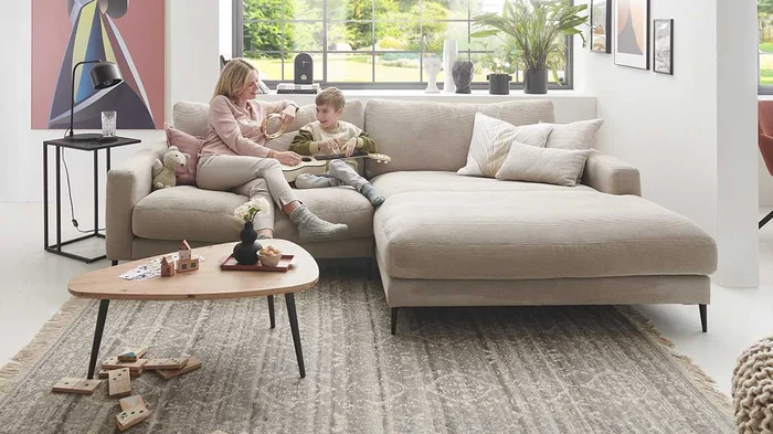 Wohnlandschaft Cord light grey