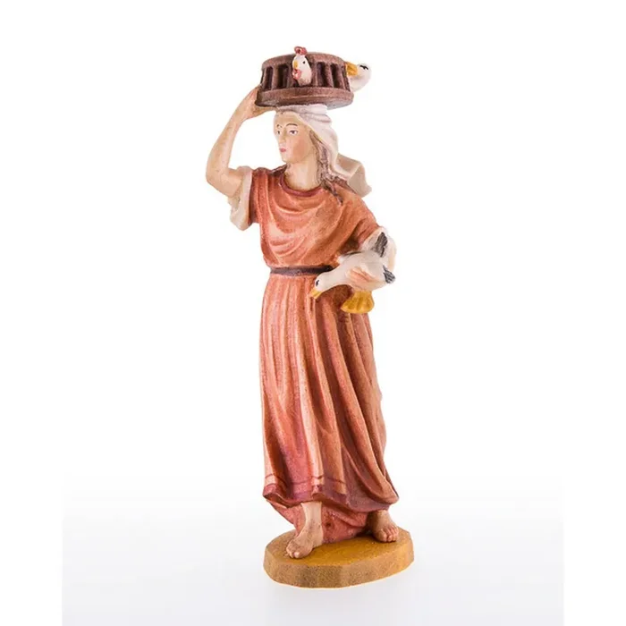 Woman with cage on her head