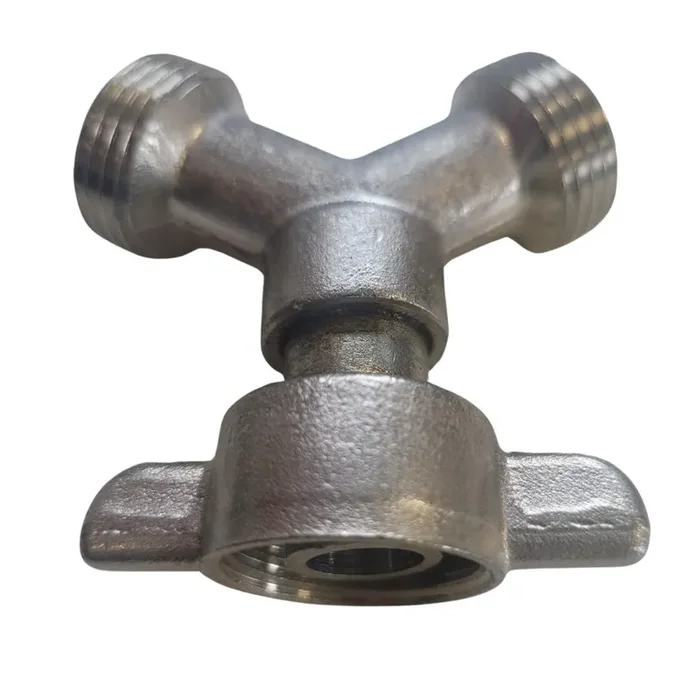 Y connector for pipe cleaning 2×5 / 8 „external thread +1 x nut 5/8“