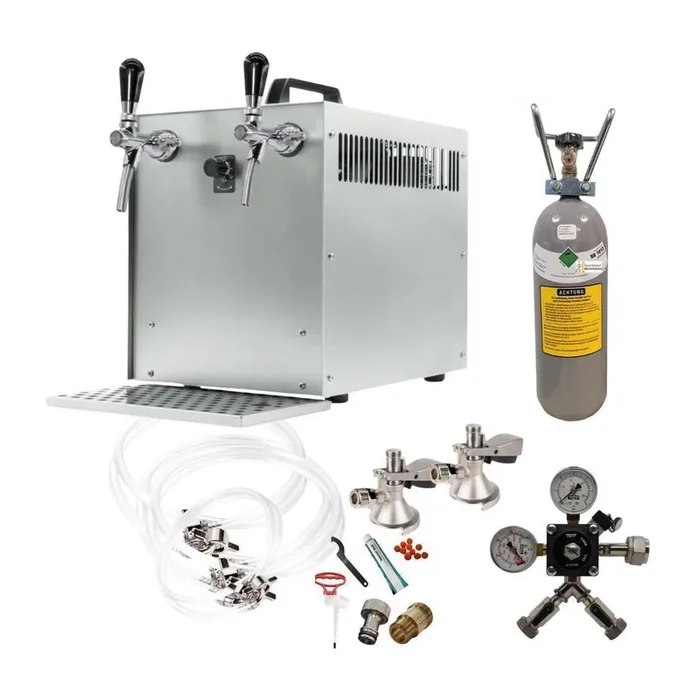 Zapfanlagenkomplettset 2-leitig Bierkoffer 60l/h groß Korbkeg