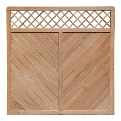 Zaun Fiona 50013 180x180cm mit Gitter Lärche natur