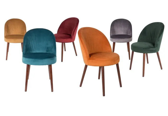 Zuiver Retro Esszimmerstuhl Barbara Samt Grün