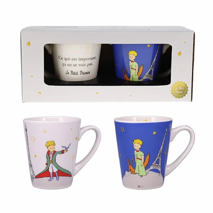 Zwei konische Tassen + Schachtel Kiub LPP à Paris