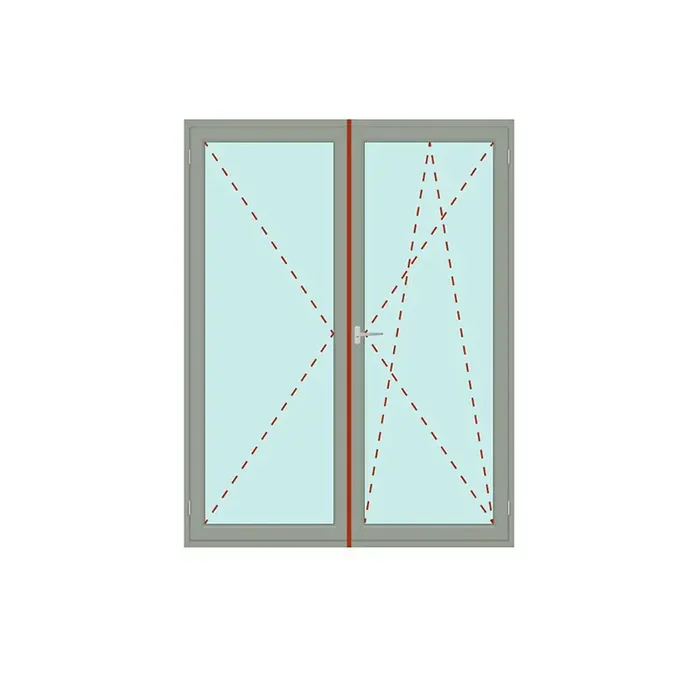 Zweiflügelige Balkontür mit Stulp Dreh + Dreh/Kipp – bluEvolution 92