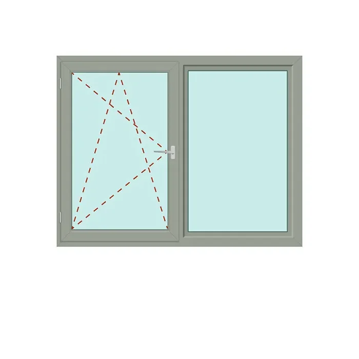 Zweiteiliges Fenster Dreh/Kipp + Fix im Rahmen – IDEAL 5000