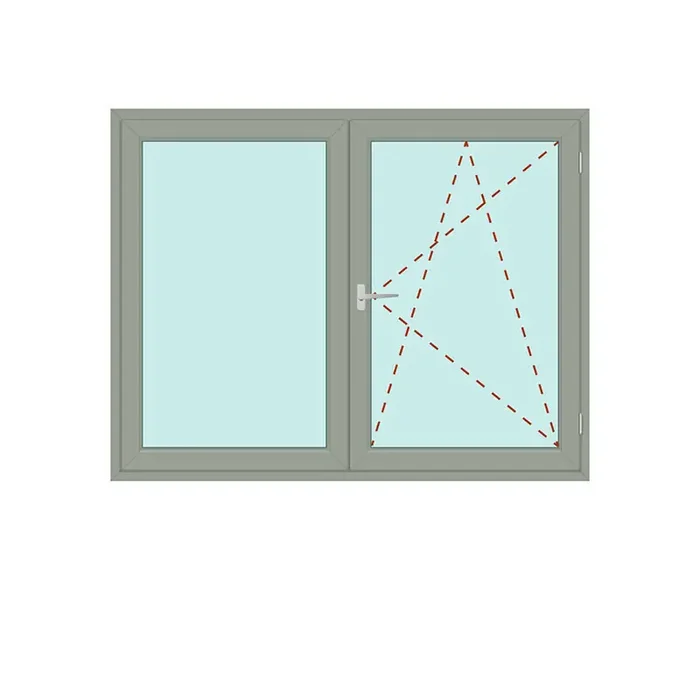 Zweiteiliges Fenster Fix im Flügel + Dreh/Kipp – bluEvolution 92