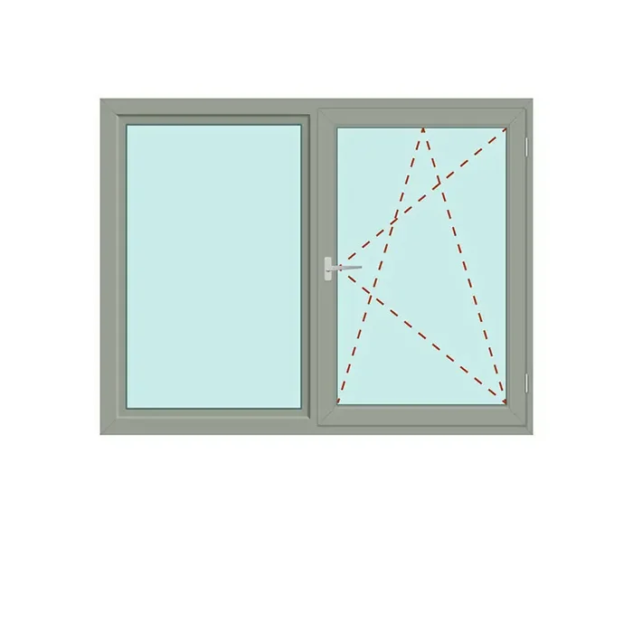 Zweiteiliges Fenster Fix im Rahmen + Dreh/Kipp – IDEAL 5000
